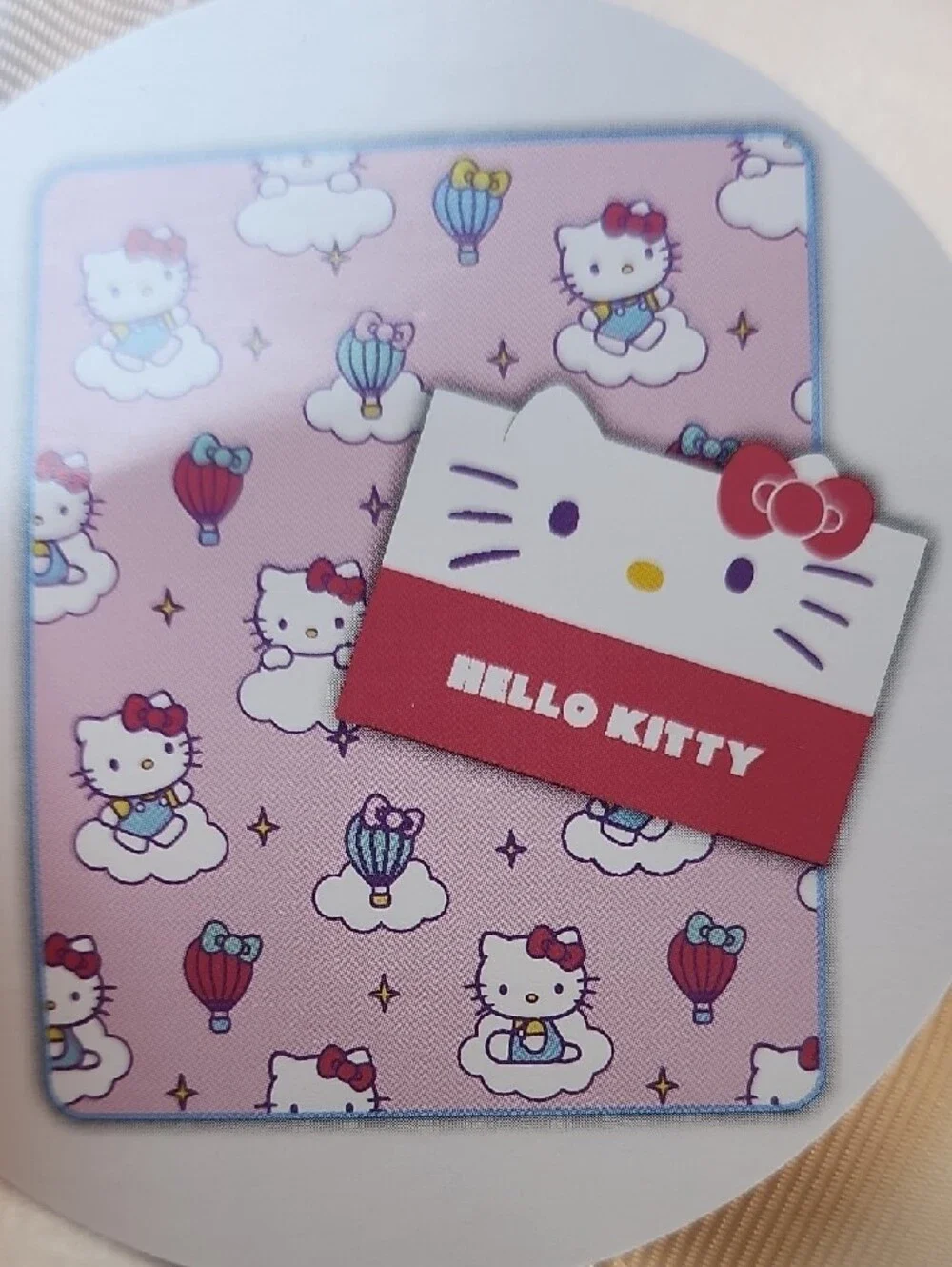 SANRIO HELLO KITTY White Pillow & BLANKET WRAPPED IN A WHITE RIBBON BOW